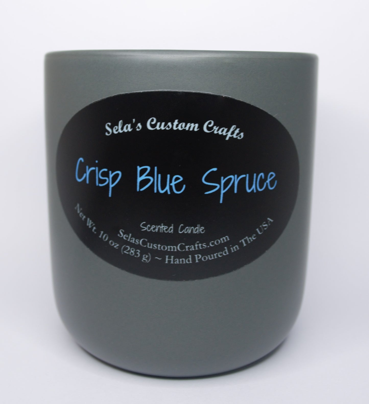 Crisp Blue Spruce Scented Candle - Sela’s Custom Crafts Sela’s Custom Crafts Sela’s Custom Crafts