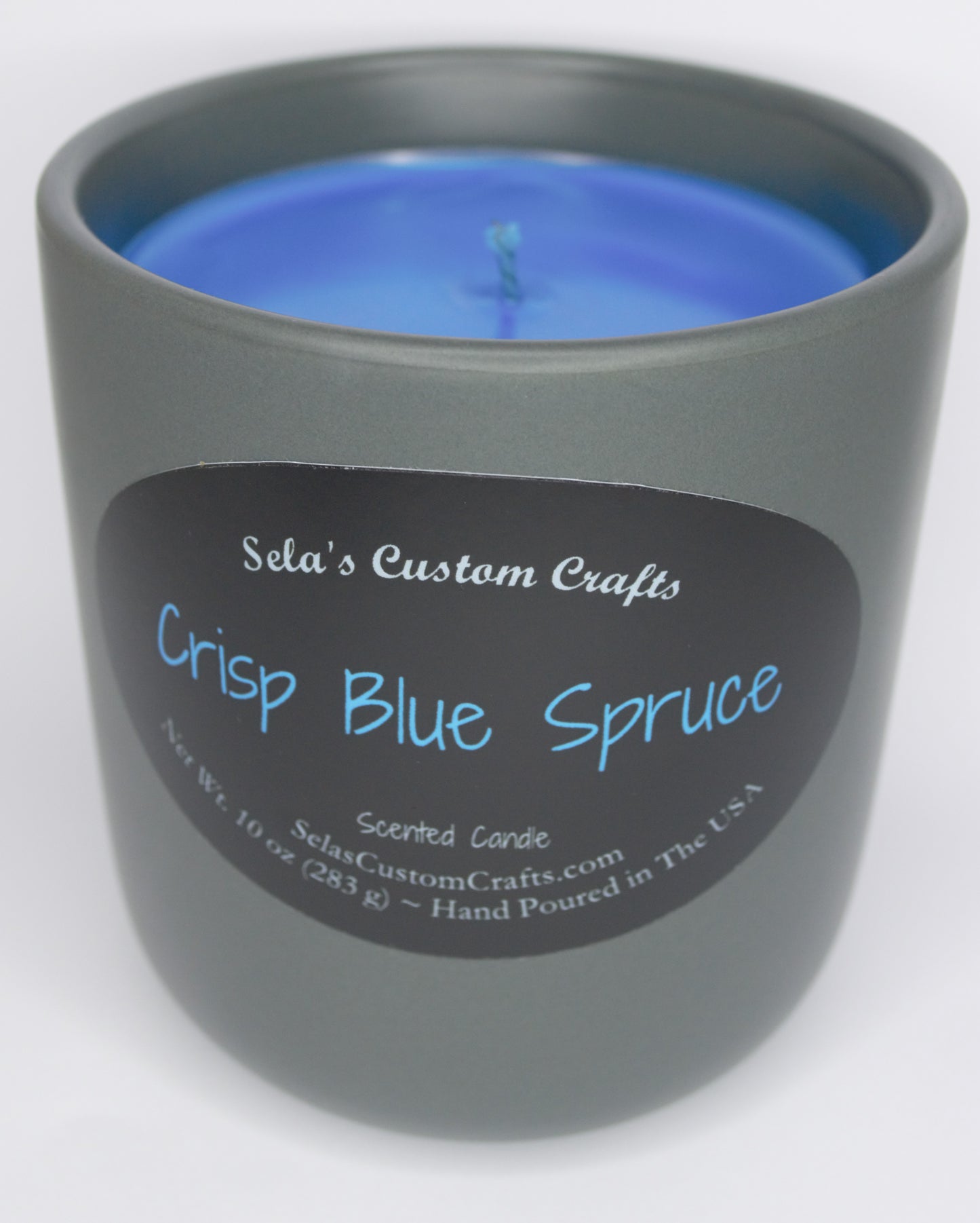 Crisp Blue Spruce Scented Candle - Sela’s Custom Crafts Sela’s Custom Crafts Sela’s Custom Crafts