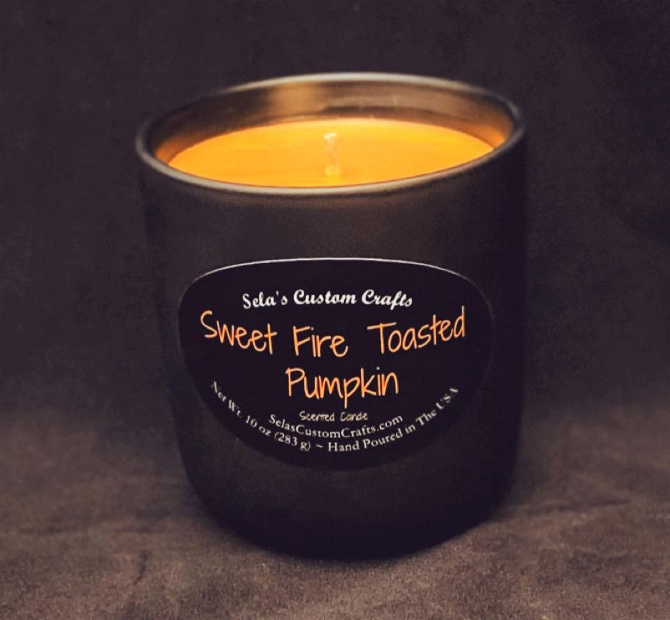 Sweet Fire Toasted Pumpkin Scented Candle - Sela’s Custom Crafts Sela’s Custom Crafts Sela’s Custom Crafts